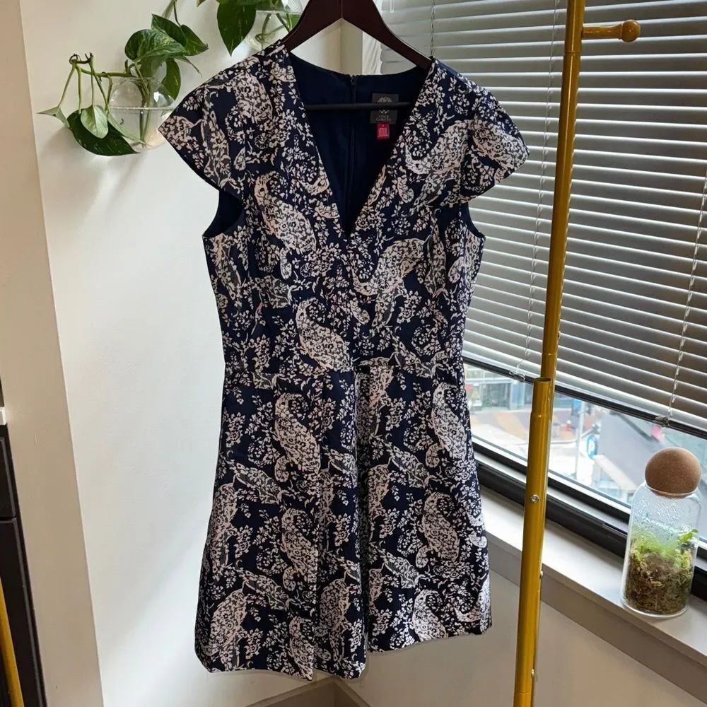 Vince Camuto Navy Floral Dress
